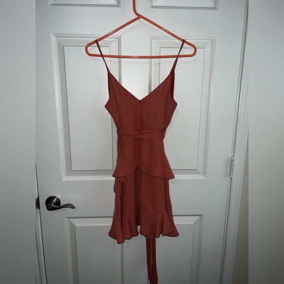 Dry Goods Rust Red Ruffle Mini Dress - Picture 4 of 4